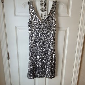 FARINELLI | Silver Sequin Dress - Small